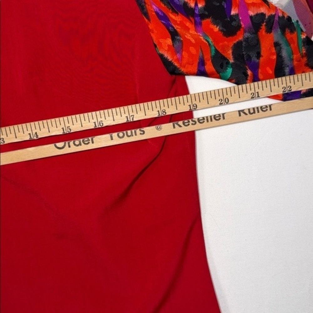 Maggie Shepherd Australia Red‎ Patchwork Mixed Print Button Front Top Womens S - Picture 6 of 7